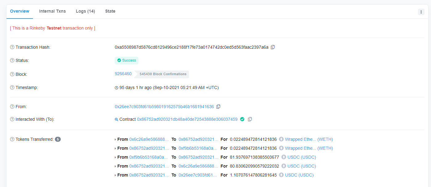Arbitrage trading bot interface