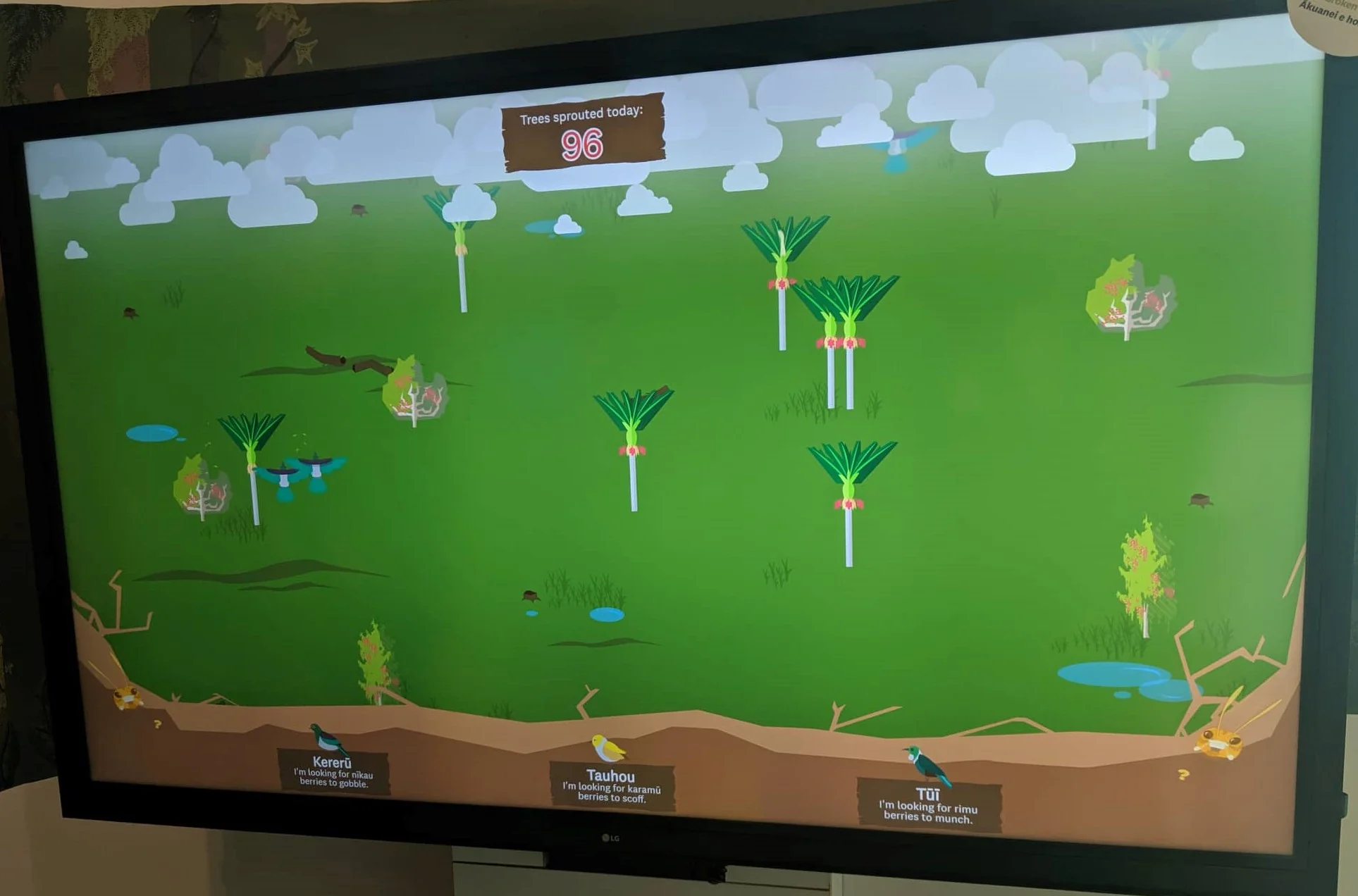 Te Papa bird conservation touchscreen game